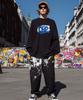 OHP Ohp Blue Paint Crew Neck Long Sleeve T-Shirt