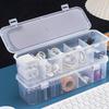 Transparent Data Cable Storage Box with Lid 5 Compartments Large Capacity Multi-purpose Charging Cord Jewelry Trinkets Organizer Case Container