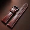Oil Wax Calfskin Leather Watchband Soft Material Watch Band Retro Wrist Strap 18mm 20mm 22mm With Silver Stainless Steel Buckle