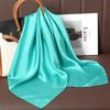 New Fashion Summer Silk Square Scarf Solid Women Satin Neck Hair Tie Band Soft Beach Hijab Head Female Foulard Free Shiping
