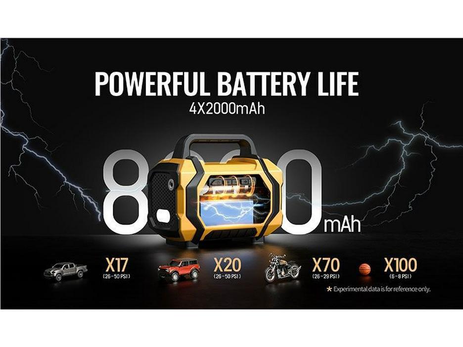 Автомобильный аварийный источник питания и насос для шин с манометром – Универсальное пусковое устройство большой емкости для автомобиля