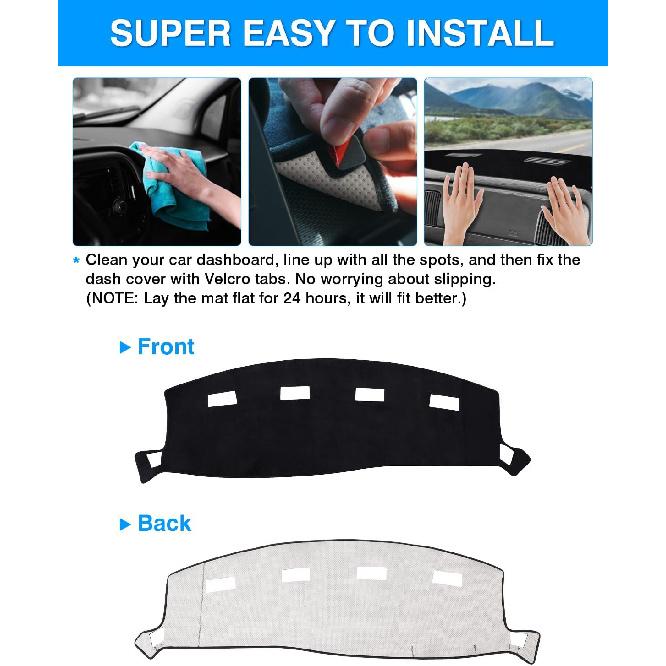 Autorder Dashboard Cover Mat For 2002-2005 Dodge Ram 1500 & 2003-2005 2500/3500 Accessories Dash Cover Flannel Dash Mat Sunshade Glare UV Rays