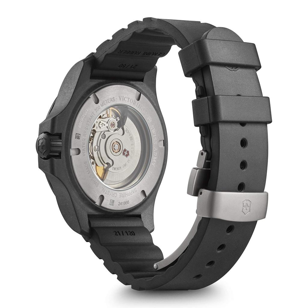 VICTORINOX CARBON Механические Автоматические Часы с Карбоново-Черным Черным Каучуком и Набором I.N.O.X. Мужской корпус, циферблат, ремешок, мультитул (241866.1)