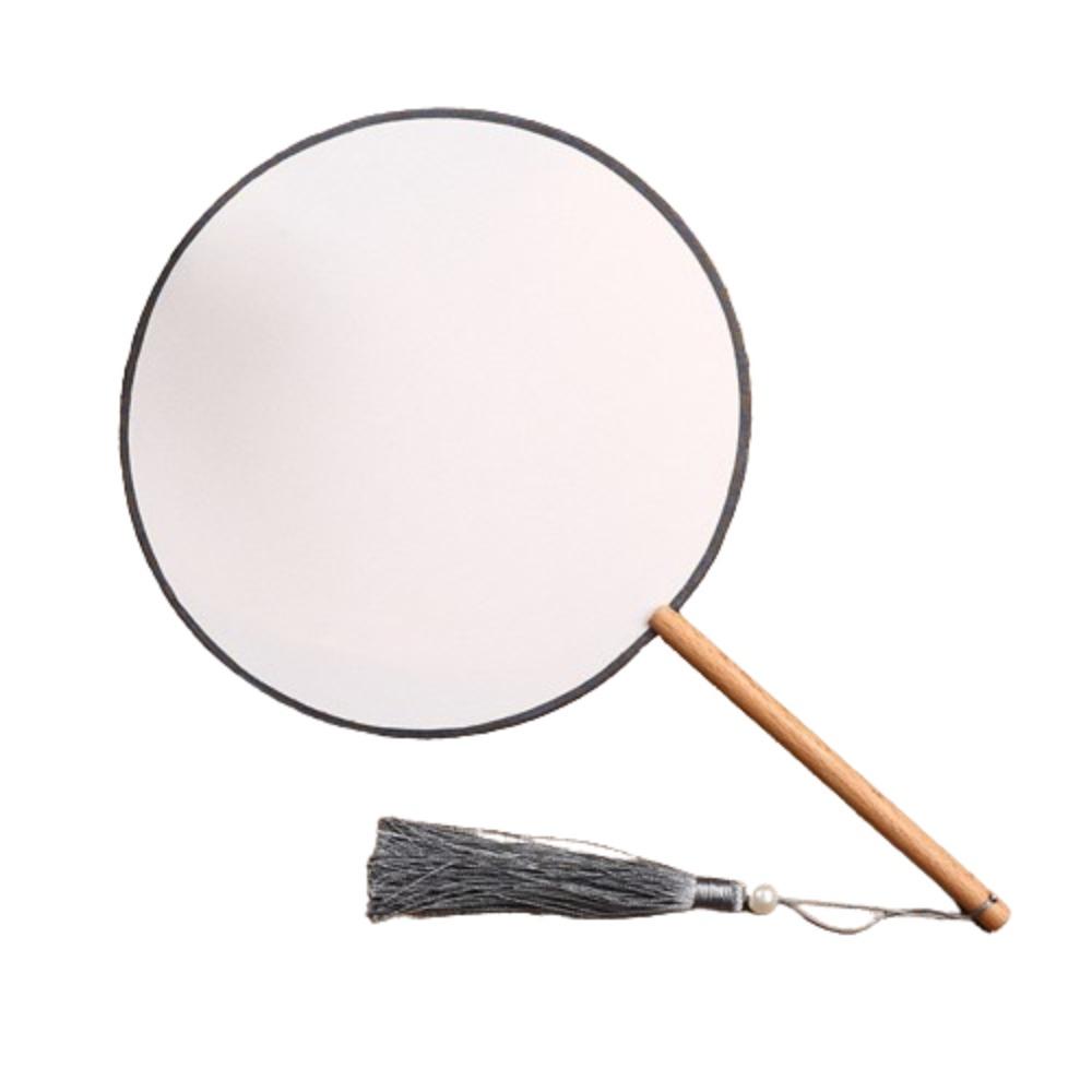 Вышивка Пустой Круглый Ручной Веер Китайский Стиль Деревянный Шелковый Ручной Веер Веер для Танцев Аксессуары для Ханфу