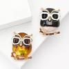 Vintage Personality Enamel Glasses Owl Brooch Unisex Pin Brooch