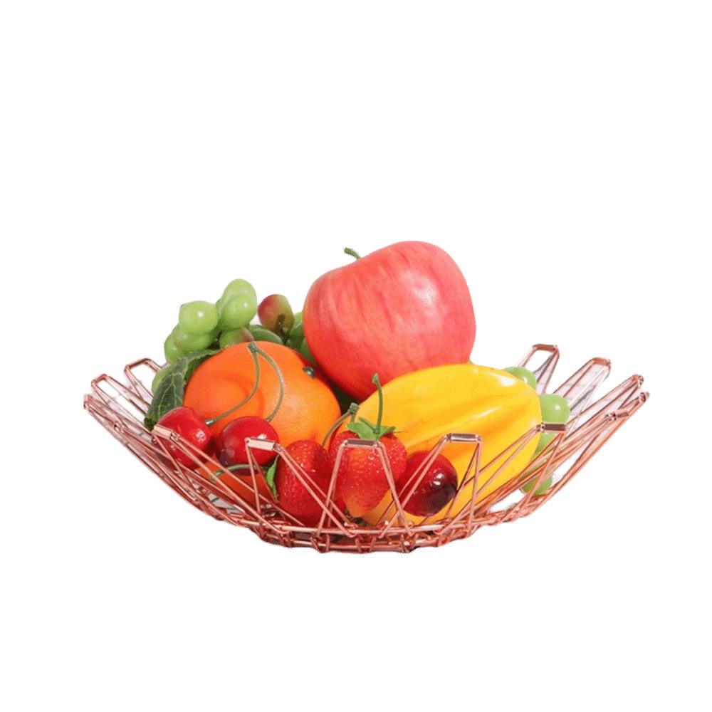 Nordic-style Hollow Structure Foldable Fruit Basket Scalable Modern Candy Dessert Rack Simple Storage Basket Kitchen Organizer