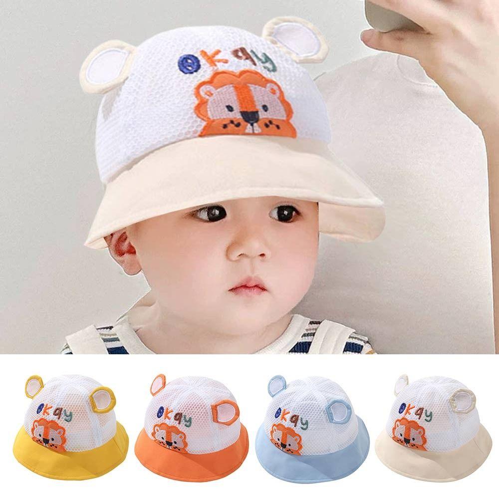 Cartoon Lion Baby Children Sun Visor Hat Sun Protection Boys Girls Mesh Basin Caps Summer