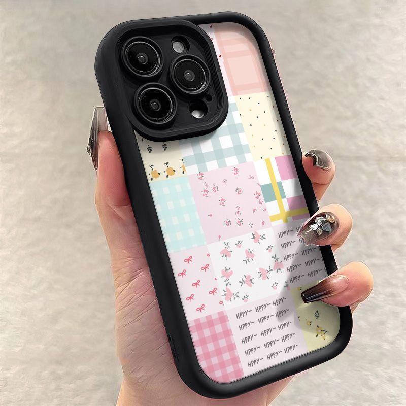 Решетчатый цветочный пэчворк чехол для iPhone 17 Pro Max лестница подходит для Apple 16 Pro Max всесторонний Tianyan