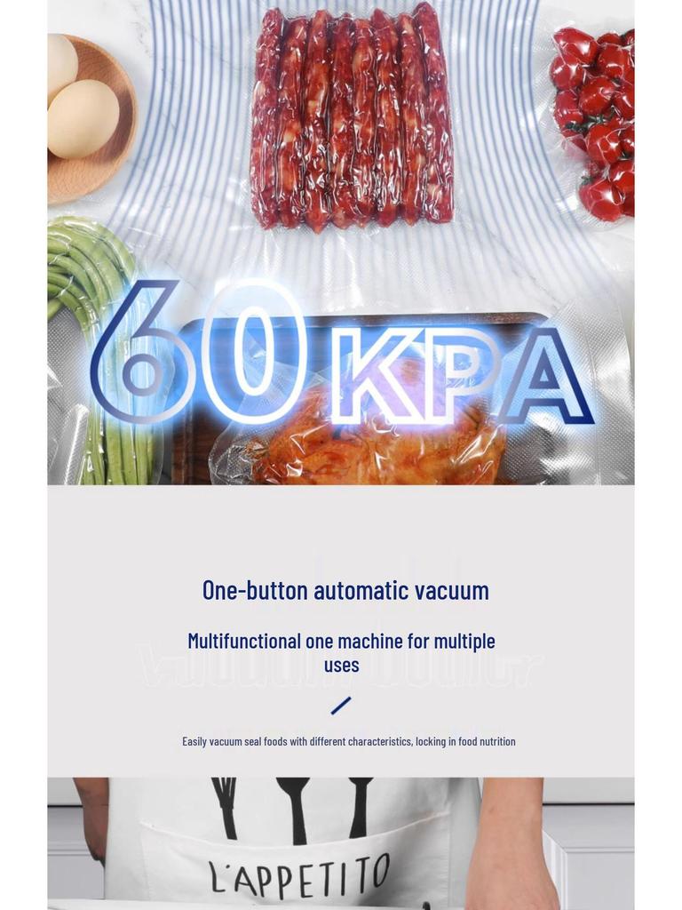 Compact Dual-Use Vacuum Sealer for Dry and Wet Food Preservation