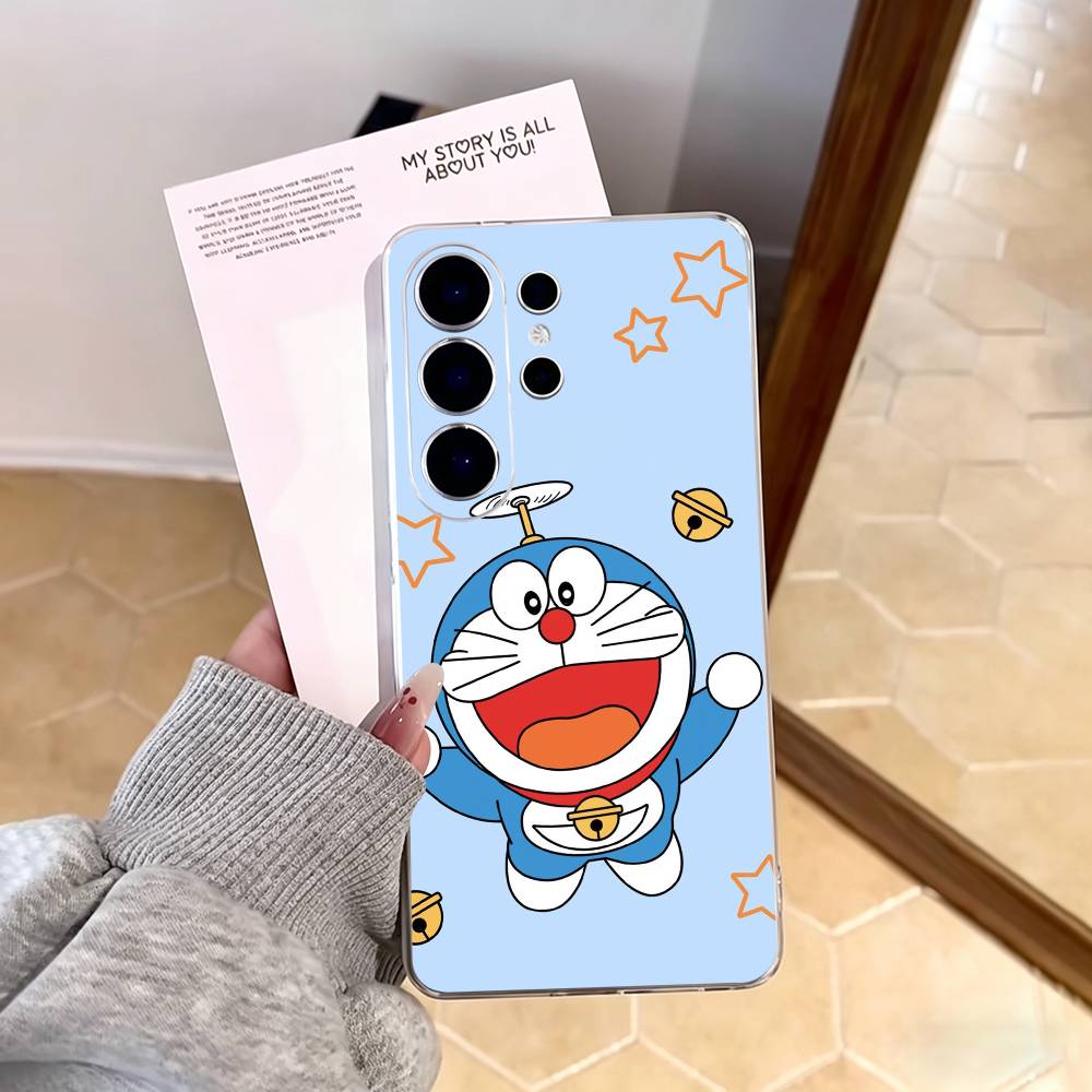 Cute Cartoon D-Doraemon Phone Case For Samsung S25,S24,S21,S22,S23,S30,Ultra,S20,Plus,Fe,Note,10,9,5G Transparent Cover