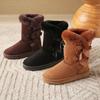 Autumn/Winter New Women's Large Medium Top Boots with Thick Warm Sleeve Cotton Boots Snow Boots
