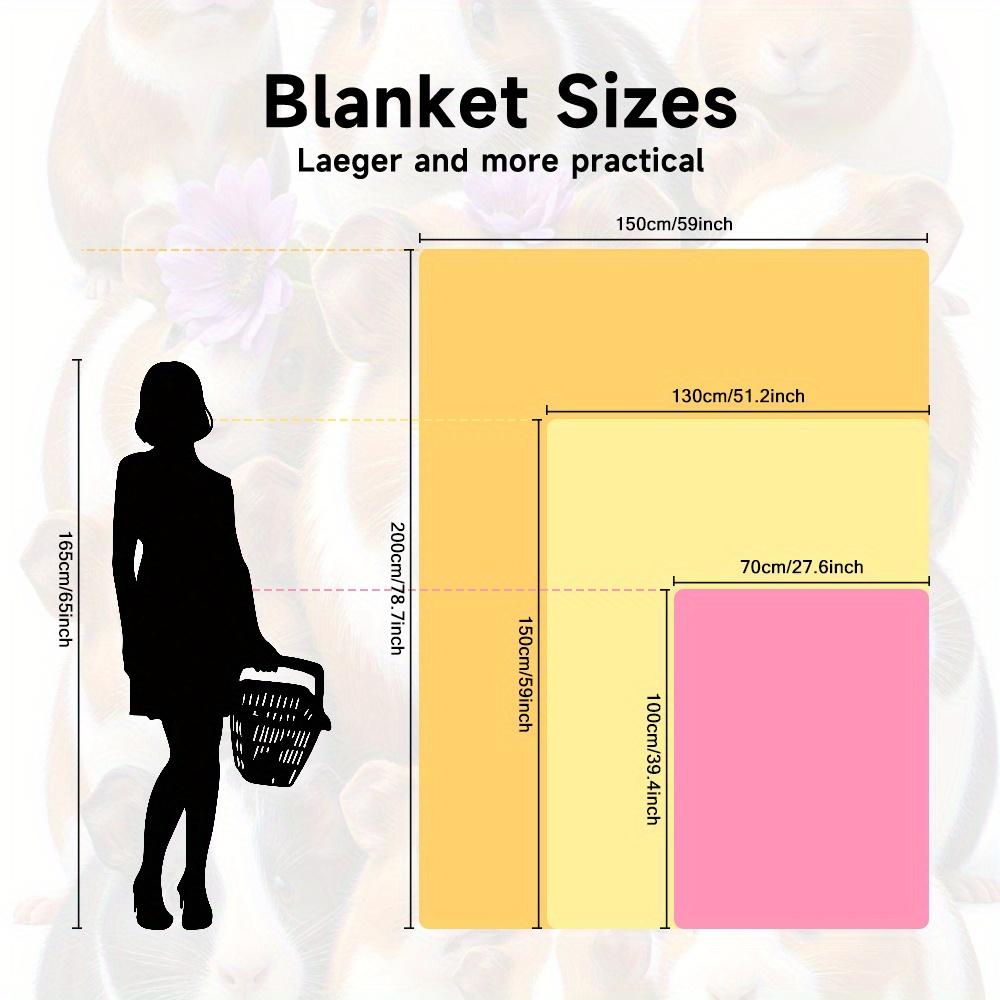 Rabbit fur flower pattern Flannel printed blanket suitable for all seasons suitable for living room office sofa and travel