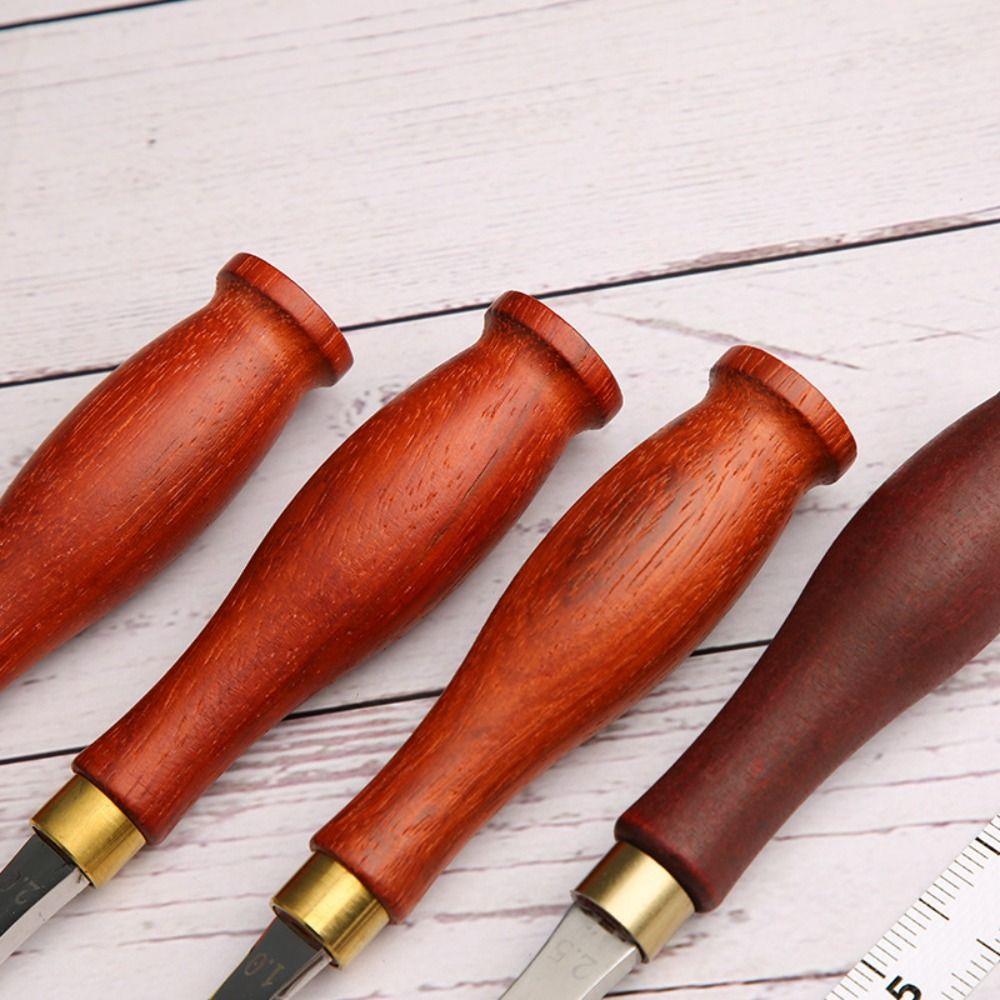 Wooden Handle DIY Shallow Slot Linear Edge Tool Leather Craft Creasing Tools Leather Edge Creaser