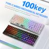 Y-FRUITFUL K10 Механическая 100-клавишная проводная клавиатура Type-C с прозрачными колпачками клавиш