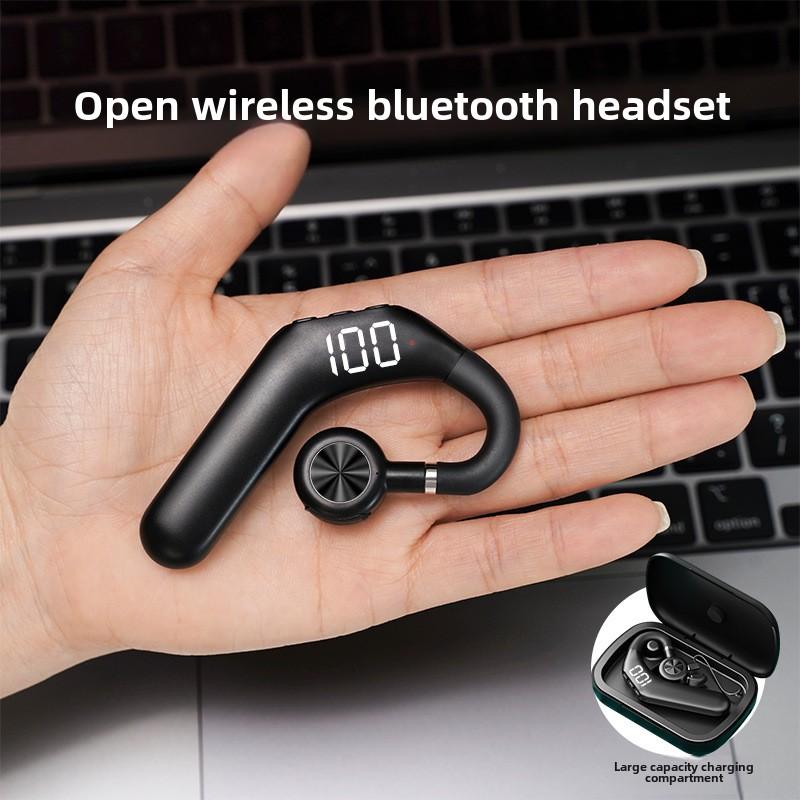 Bluetooth Headset Single Ear Air Conduction Not Into The Ear Hanging Ear Digital Display Motion Can Be Rotated Business