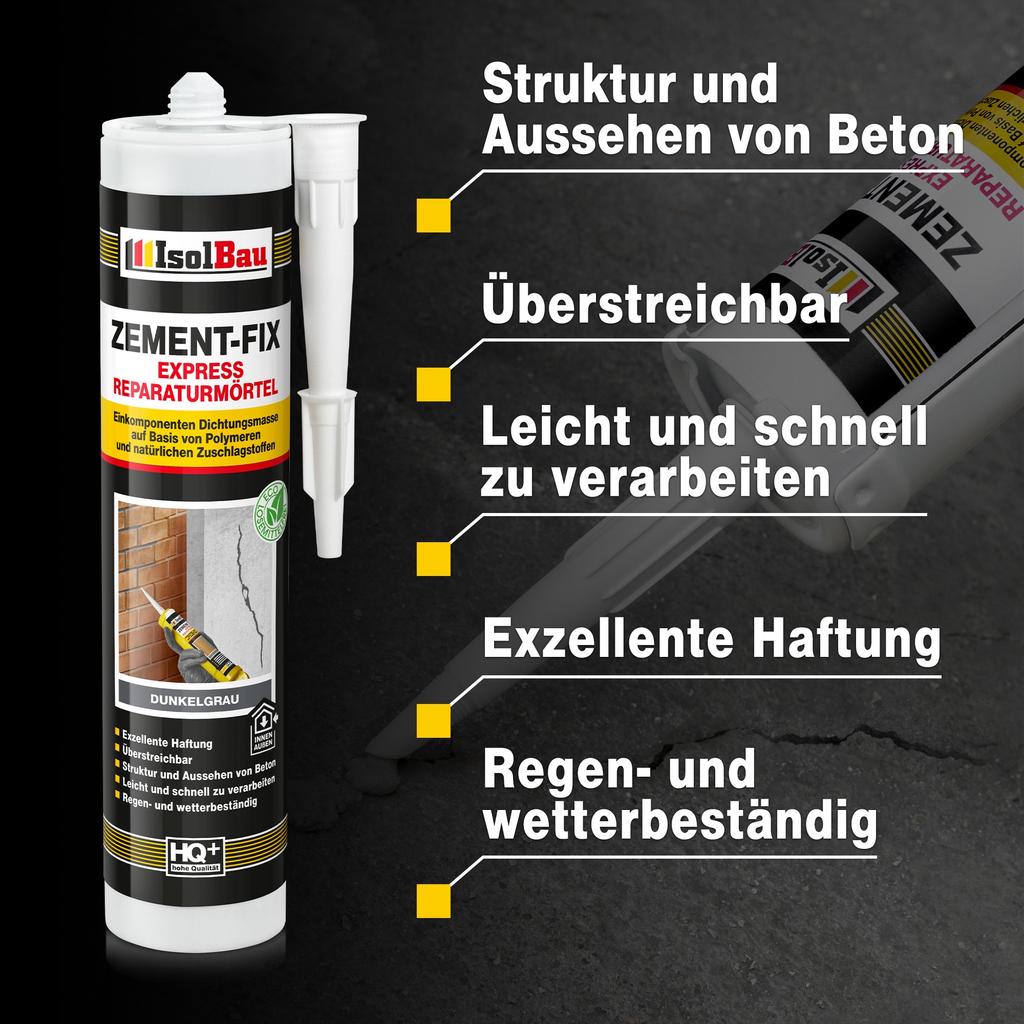 IsolBau Zement-Fix Repair and Sealing Mortar Dark Gray 2 x 300ml