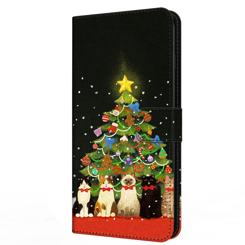 Чехол для Xiaomi Poco F7 F 7 с подставкой-книжка из кожи Merry Christmas Магнитный кошелек-защита Redmi Turbo 4 Pro