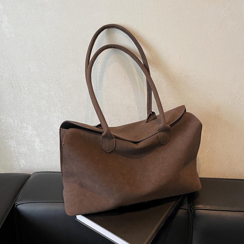 Solid Color Underarm Bag Trendy Satchel Bag Faux Suede Handbags Women Elegant Shoulder Bags Casual Totes Bag