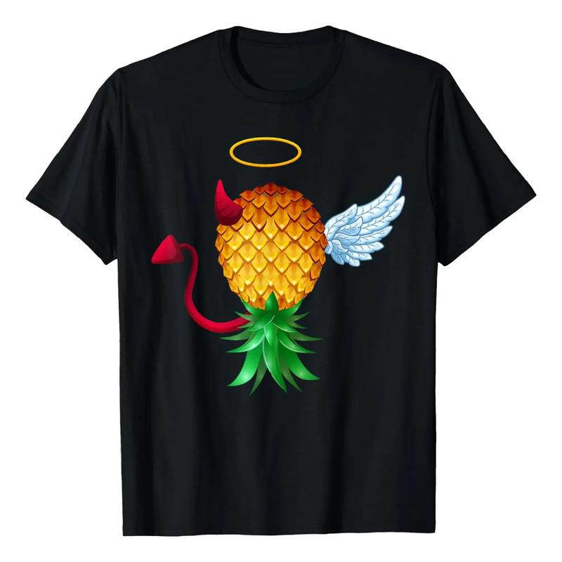 Camiseta Swinger Upside Down Pineapple Half Devil Half Angel