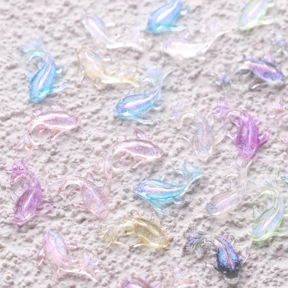 Золотая рыбка Художественное украшение Золотая рыбка Стразы для ногтей Золотая рыбка Смола Фигурка Золотая рыбка Поделки DIY Альбом для вырезок