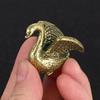 New Brass Swan Small Ornament Retro Animal Statues Mini Home Office Desktop Statues Decoration Tea Tasting Pet Crafts Series