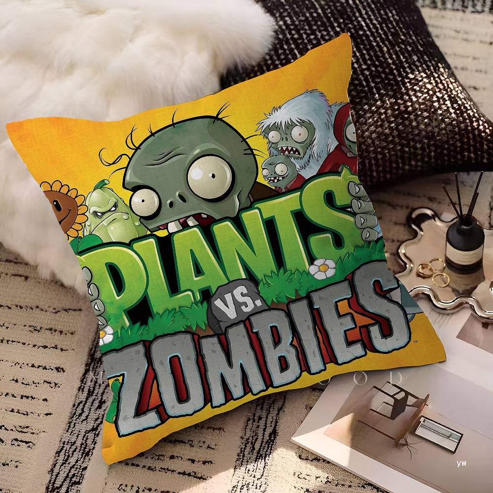 Классическая игра Plants Vs Zombies Наволочка Полиэстер Подушки для дивана Декоративные подушки Декор для дома Наволочка