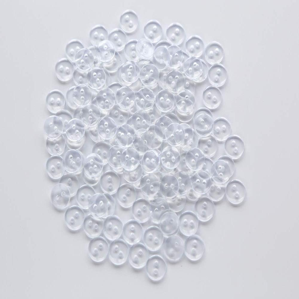 500 PCS 10mm Resin Buttons Clear 10mm Round Transparent DIY Craft Projects Shirt Buttons Sewing