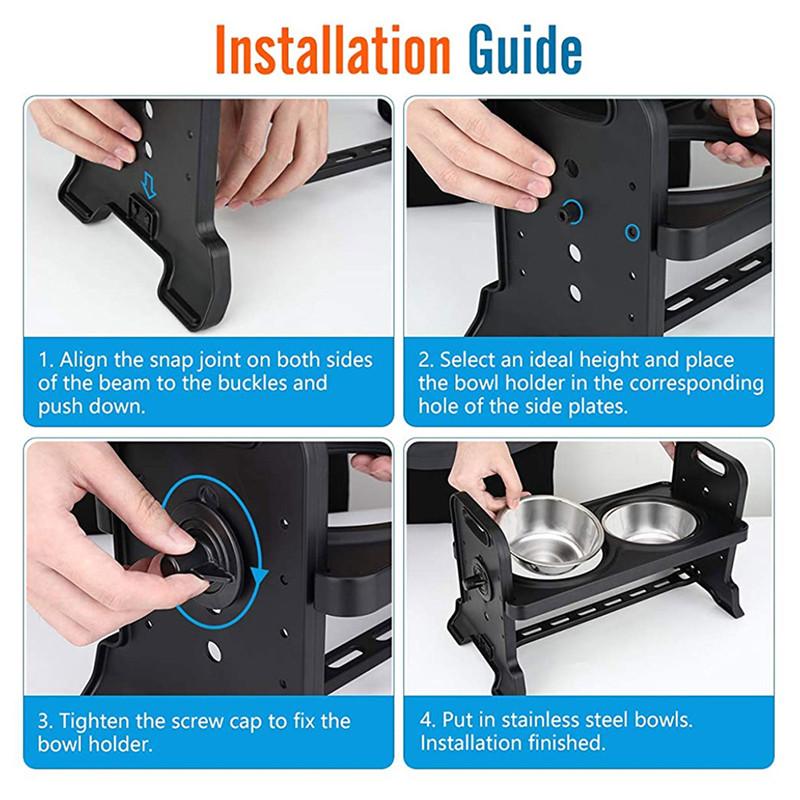 Двойные миски для собак с регулируемой высотой, кормушка для домашних животных, нержавеющая сталь, контейнер для корма для кошек и щенков, подставка для подноса