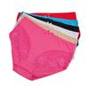 Plus Size Cotton Women Panties Sexy Lace Transparent Underwear Mid Waist Briefs 2XL-4XL 6pcs/set