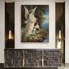 Vintage Guardian Angel Canvas Printmaking Gallery Decoration Angel Mom and Children Living Room Home Canvas Painting Wall Art