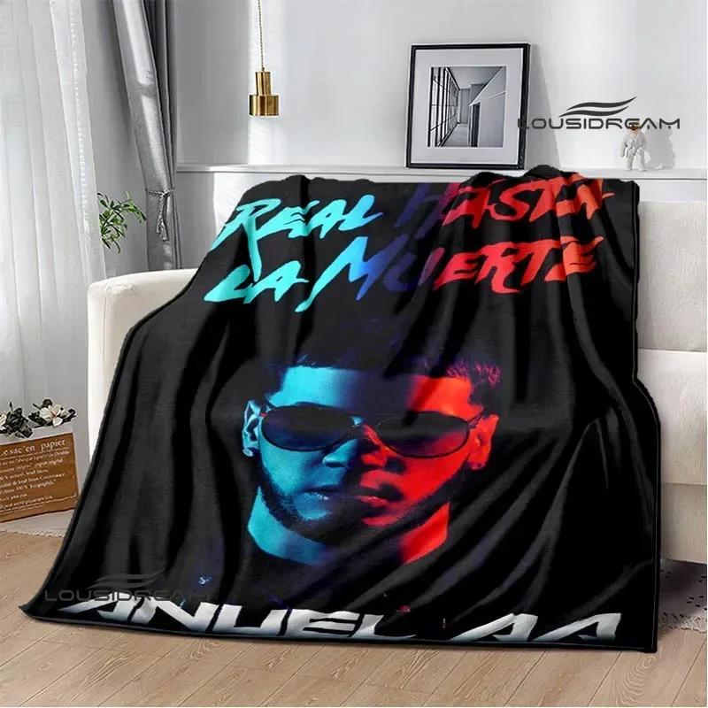 Пледы с принтом рэпера Anuel AA Плед для пикника Фланелевый Теплый плед Мягкий уютный плед Дорожные пледы Постельные принадлежности Подарок на день рождения