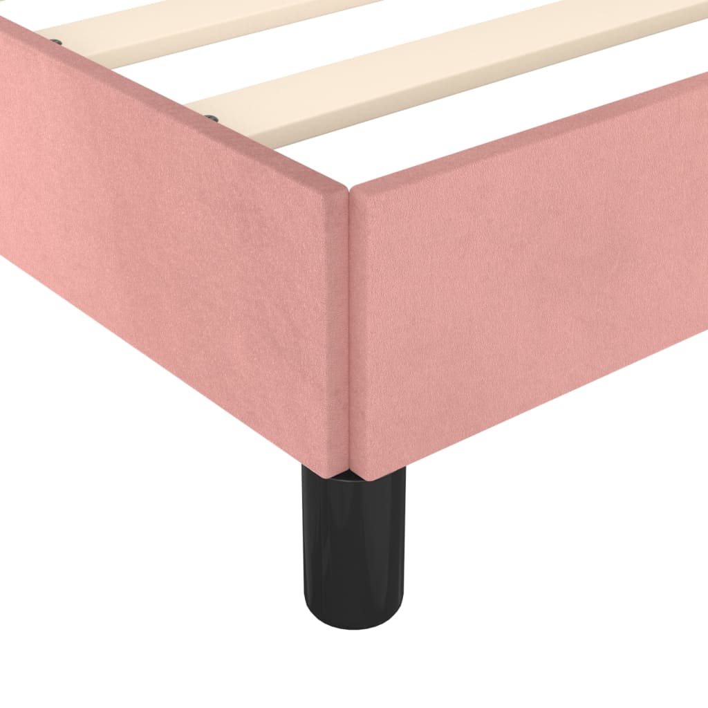 Pink Bed Frame with Headboard 80 x 200 cm Velvet