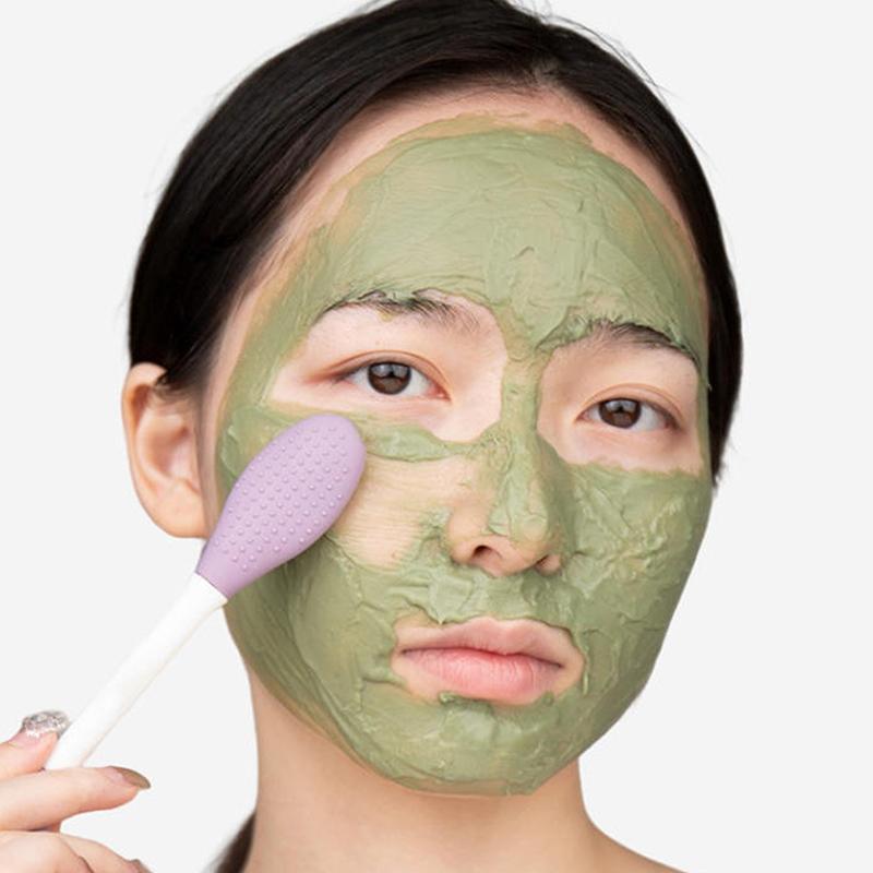Силиконовая двухсторонняя кисть для маски для лица Отшелушивание лица Удаление черных точек Очищающая кисть Лопатка для нанесения грязевой пленки Инструмент для ухода за кожей лица