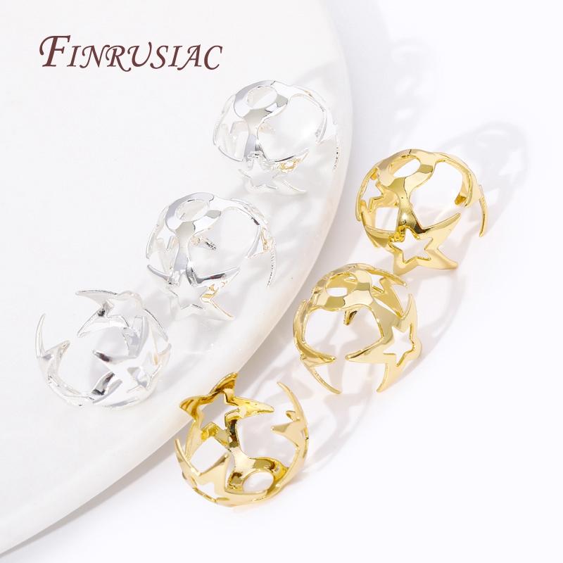 Латунь с покрытием 18 карат, колпачки-бусины в форме цветка, большие колпачки-бусины в форме звезды для бисероплетения, изготовление украшений, принадлежности, оптовая продажа