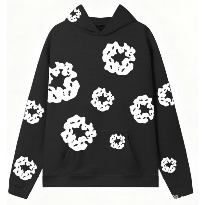 Streetwear Hoodie Set Women Kapok Print Loose Fit Long Sleeve Casual Outfit