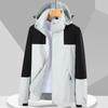 Spring and Autumn Outdoor Men's Color Matching Jacket Thin Hooded Jacket Waterproof and Windproof Women's Warm Jacket Mountaineering Jacket