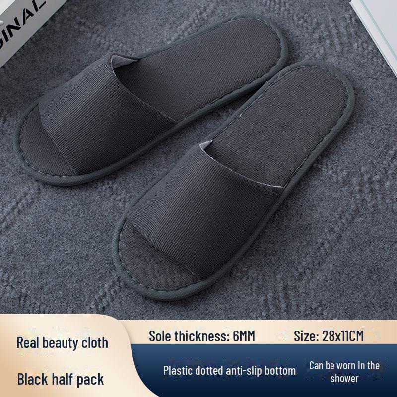 Thickened Non-Slip Disposable Slippers for Hotels, B&Bs, Beauty Salons, Home Hospitality - Cotton & Linen, Breathable