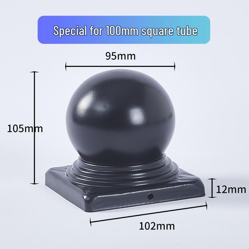 Wrought Iron Galvanized Ball Fence Post Cap for Square & Round Tubes