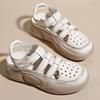 Summer New Fashion Soft-soled Women's Shoes Retro Hollow Baotou Sports Sandals Women's Thick-soled Roman Sandals