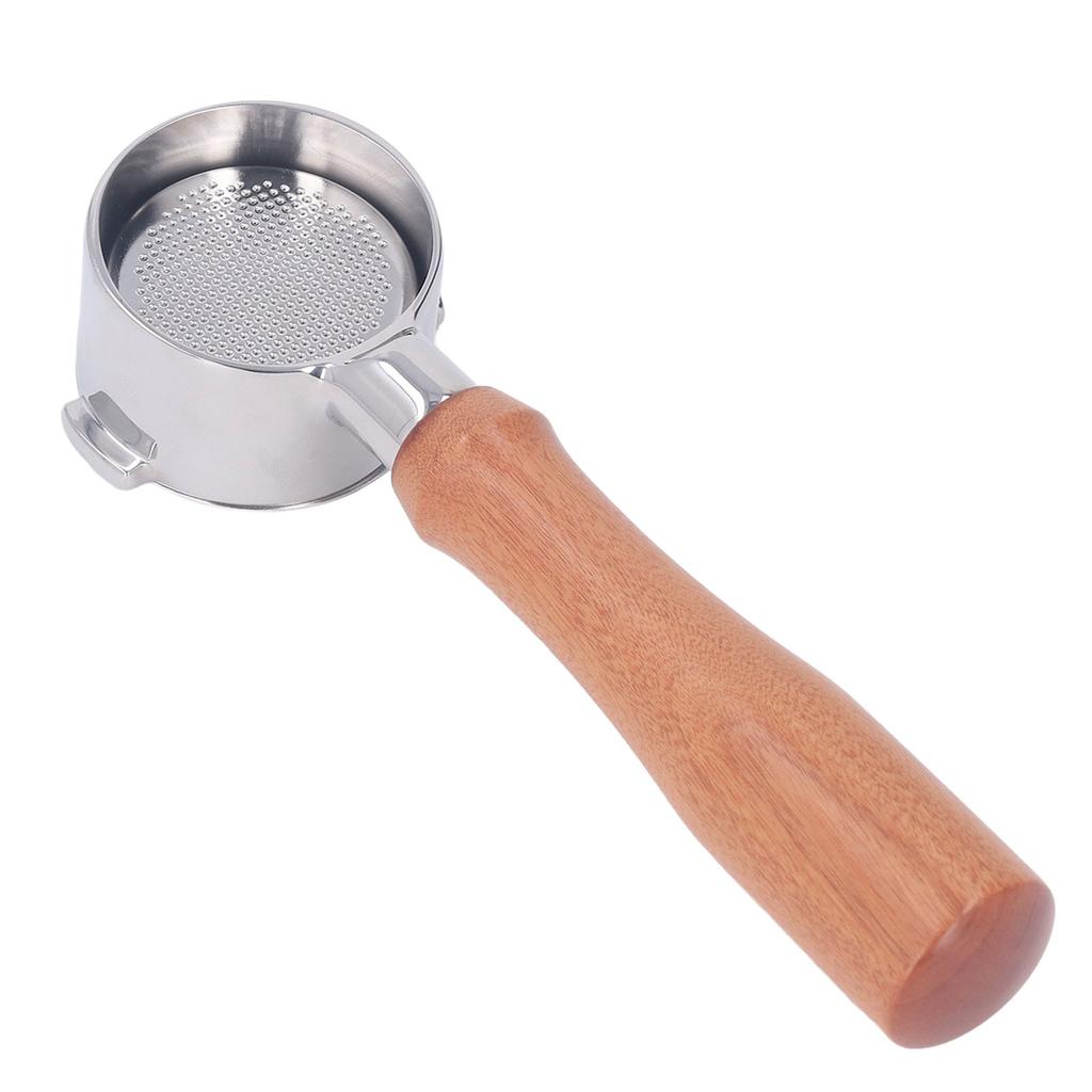 51mm Bottomless Portafilter Stainless Steel 2 Ears Bottomless Filter Holder Portafilter with Wooden