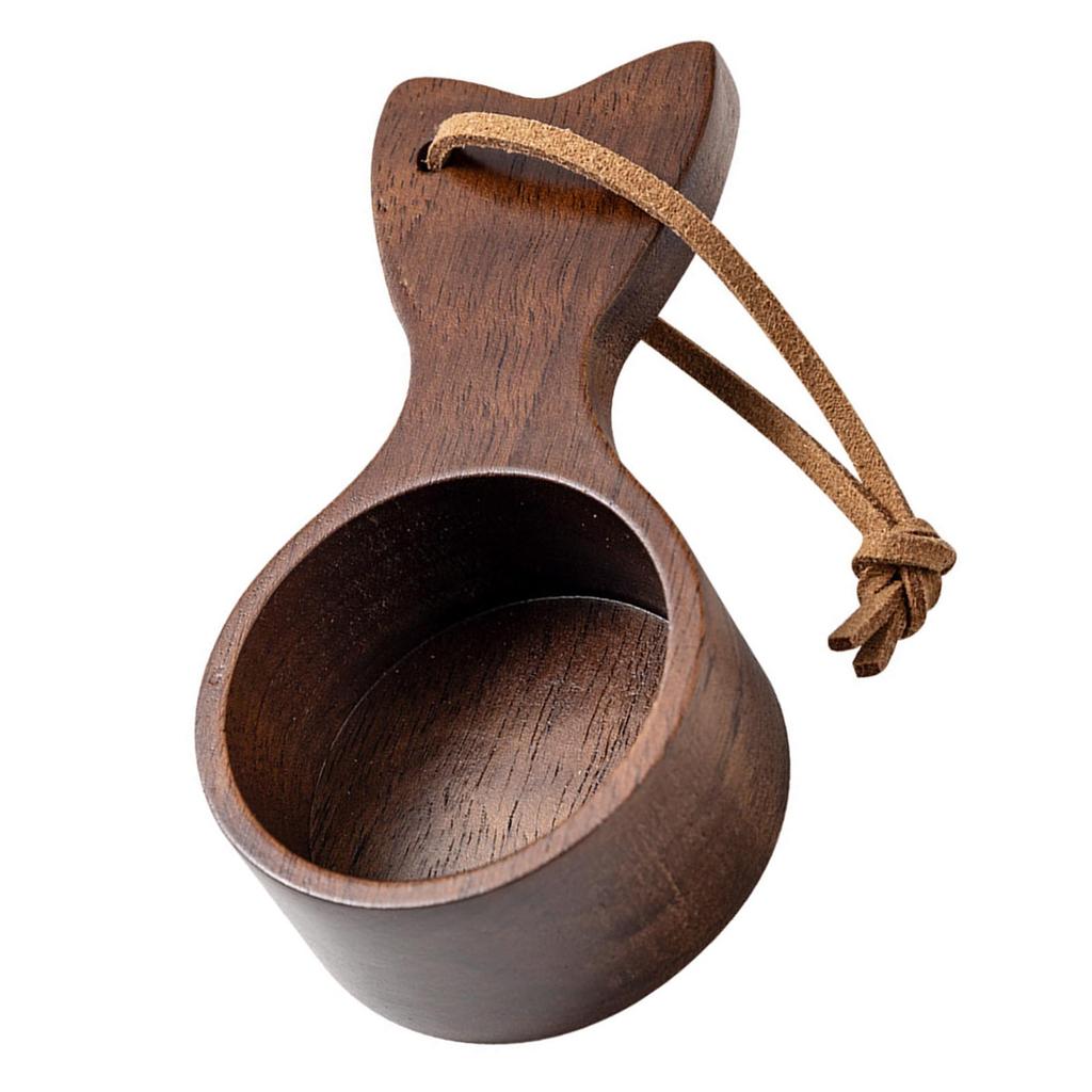 Short Handle Coffee Bean Scoop Walnut Wood Compacts Design For Precise Coffee Grounds Measuring Kitchen Tool Utensils