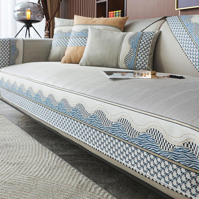 Летняя подушка для дивана из ледяного шелка, простая, современная, однотонная, нескользящая подушка для сиденья, летняя легкая, роскошная, ветровая, прохладная, коврик, полотенце