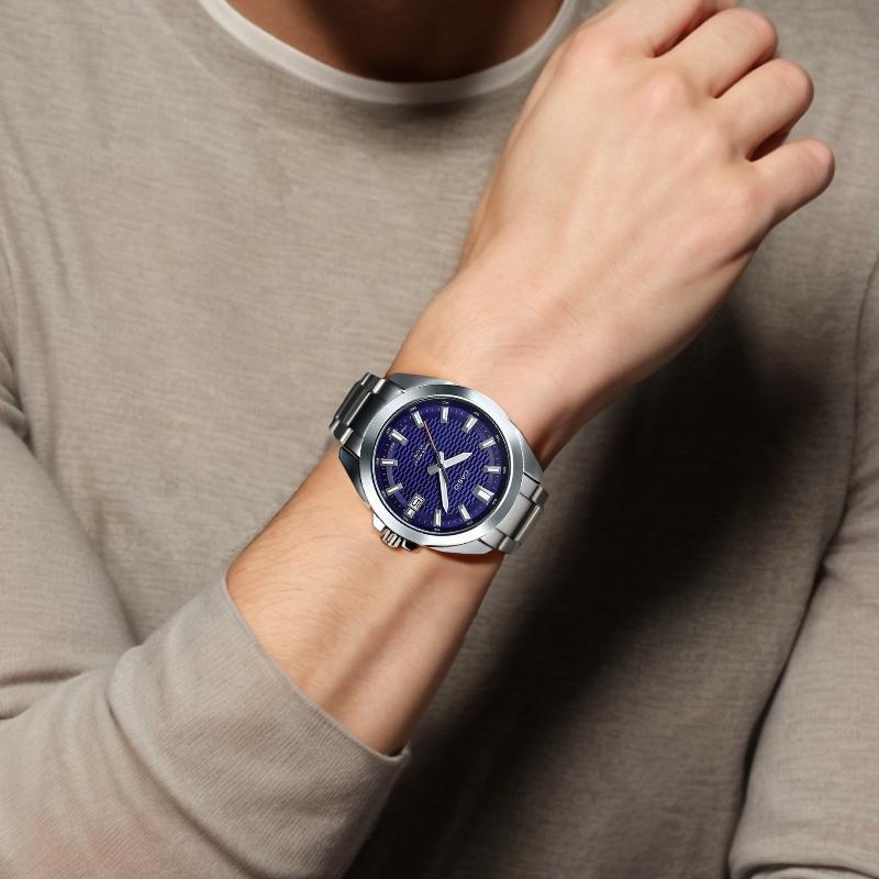 Casio Серия STANDARD отображение даты кварцевый механизм стальной ремешок японские и корейские часы мужские часы синий циферблат MTP-E400D-2AV