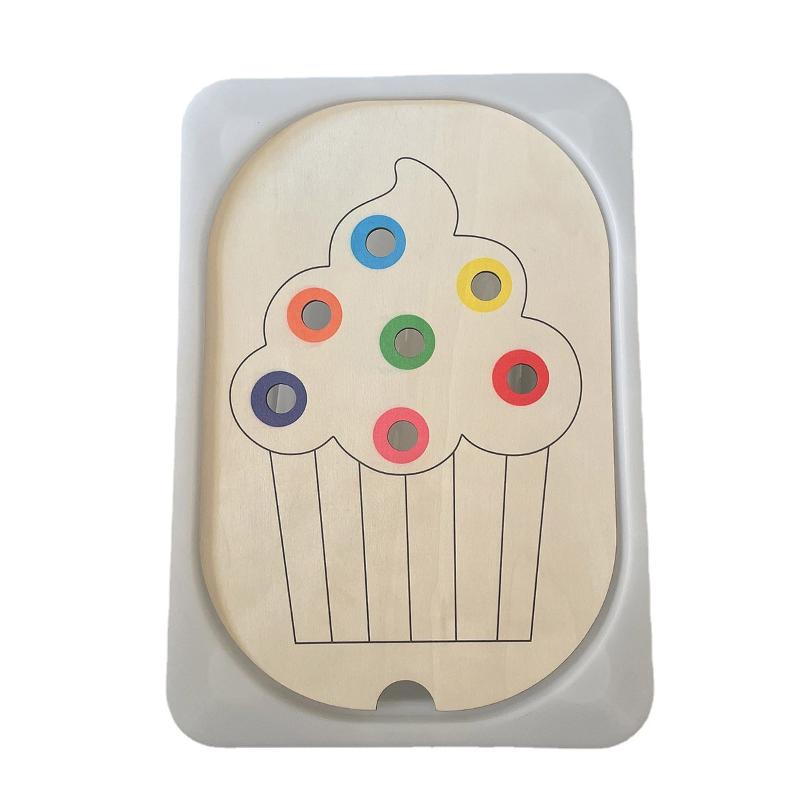 Children'S Sensory Tray Table Game Wooden Tile Parent-Child Interaction Montessori Early Education Toys Kids Toys Educational