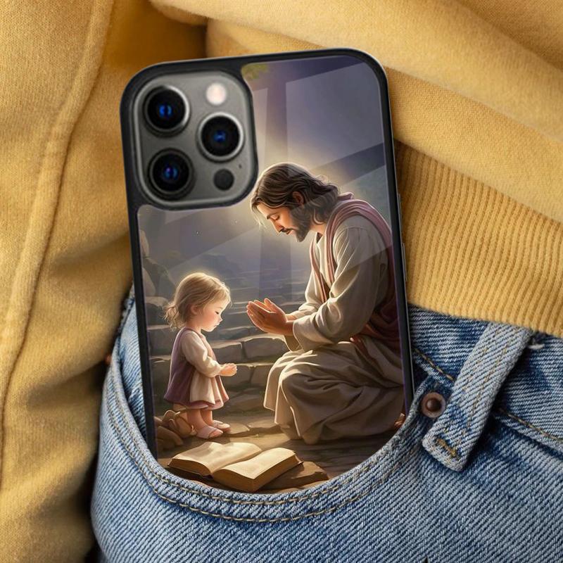 Christian Jesus Soft Phone Case for iPhone 17 Air 16e Pro max 15 Pro 13 14 Plus 11 12 MagSafe Magnetic Coque
