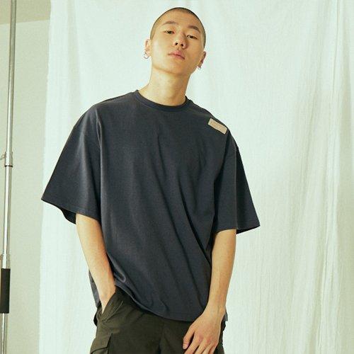 BLEDITION Oversized Back Point Sleeve T-Shirt Navy