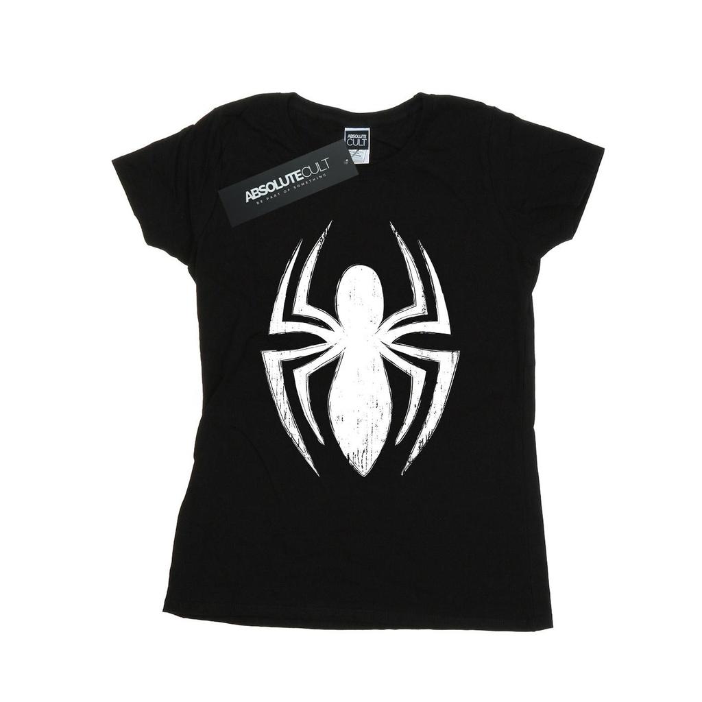 Marvel Womens/Ladies Spider-Man Ultimate Spider Logo Cotton T-Shirt