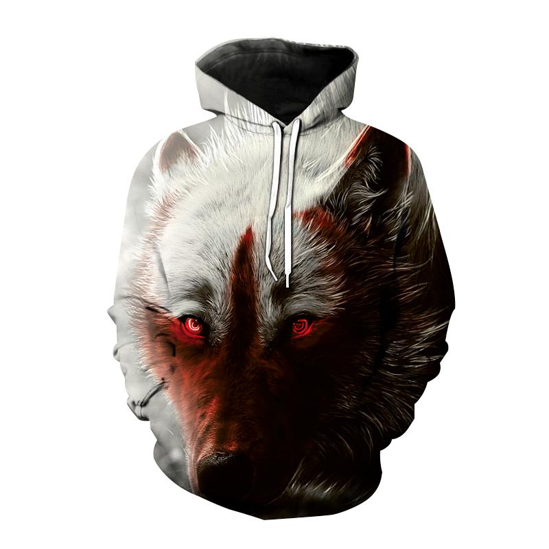 Весенние новые модные толстовки с капюшоном с принтом животных волка 3D для мужчин и женщин повседневная толстовка с капюшоном