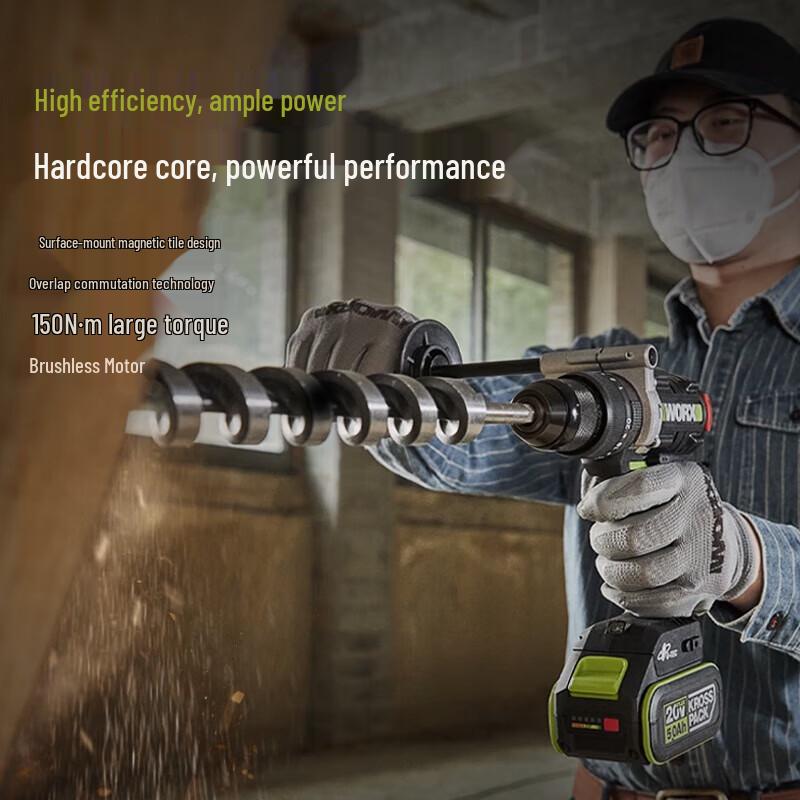 Worx WU377 20V Brushless Cordless Impact Drill CN plug (adapter included)