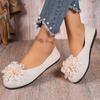 2024 Весна и Осень Верхняя Одежда Универсальная Популярная Женская Обувь Однотонная Удобная Неглубокая Горловина Цветочное Украшение
